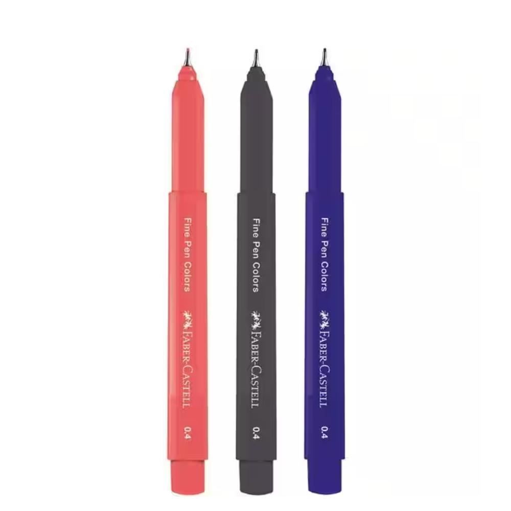 Caneta Ponta Fina Colors Faber Castell - 3 Unidades
