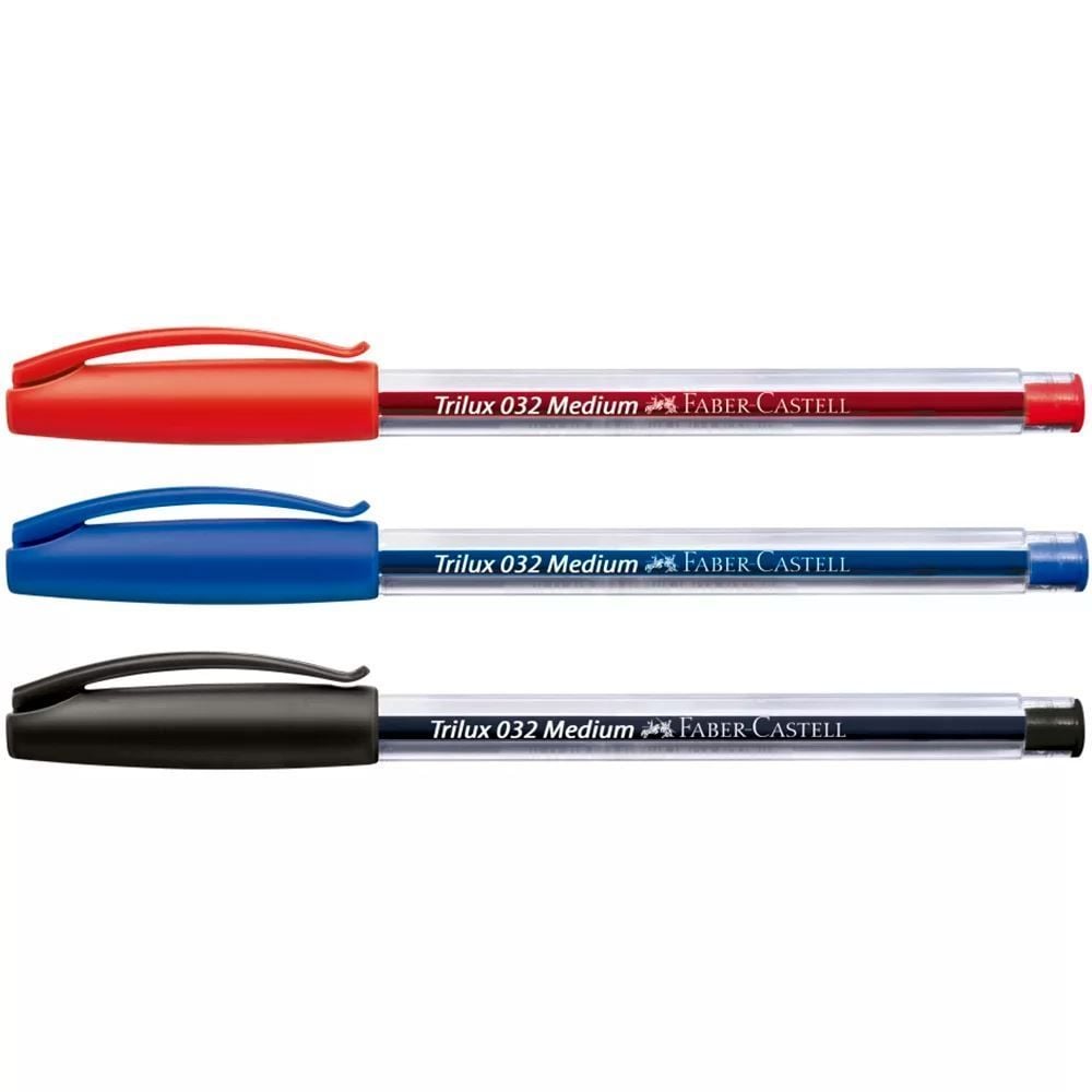 Canetas Esferográficas Trilux Office 3 Unidades Faber-Castell - SM/032