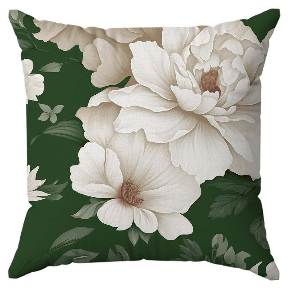 Capa de Almofada 43X43 cm Veludo Estampada Havan Casa - Floral Off