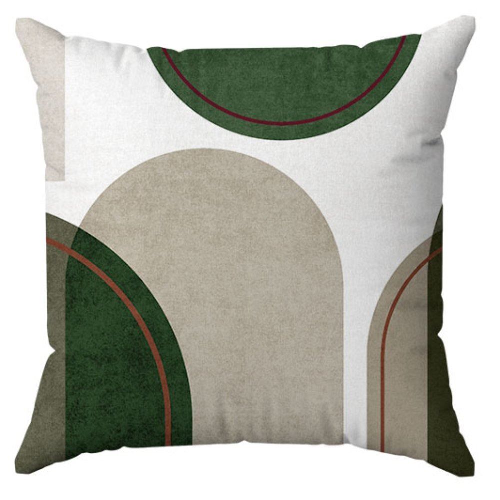 Capa de Almofada 43X43 cm Veludo Estampada Havan Casa - Geométrico Verde