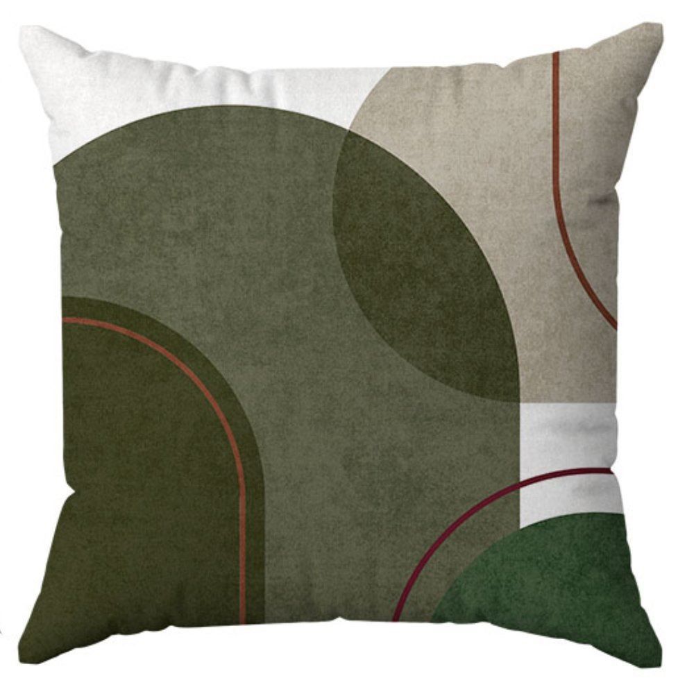 Capa de Almofada 43X43 cm Veludo Estampada Havan Casa - Geométrico Verde
