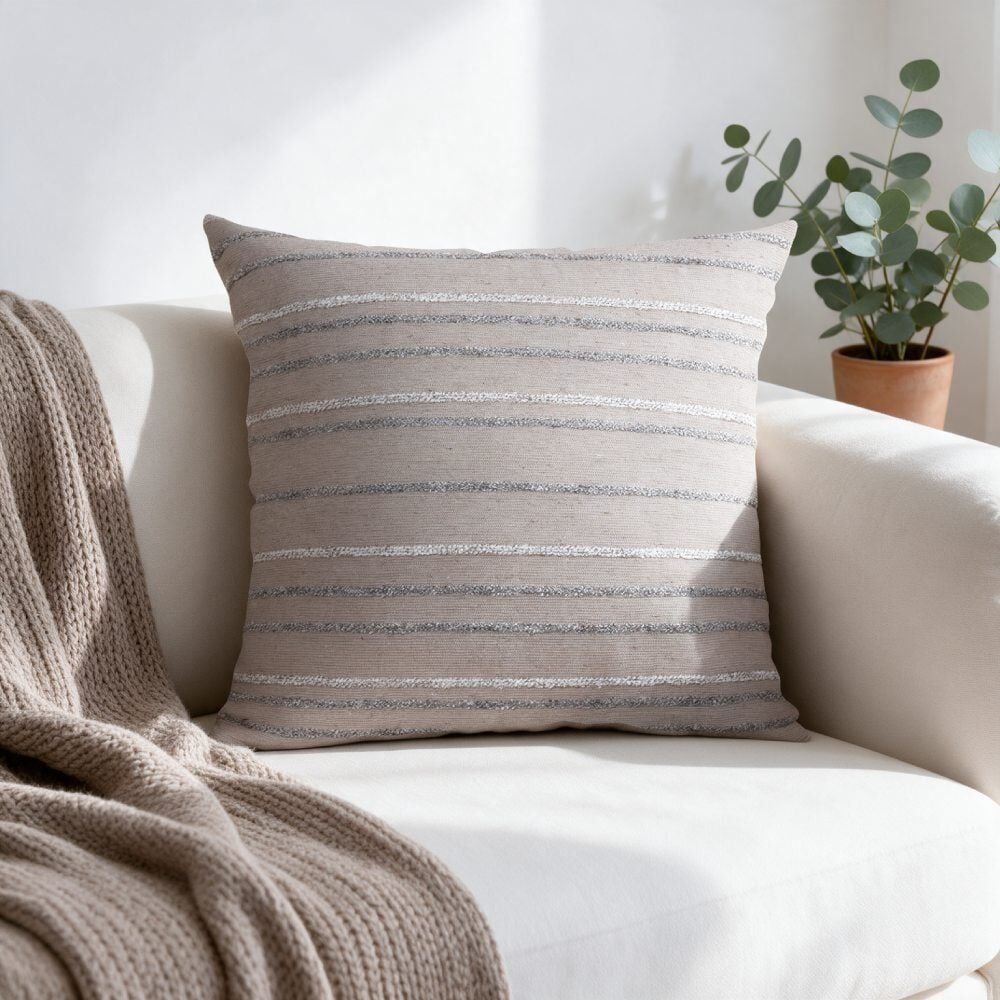Capa de Almofada Listras Bérgamo 45X45cm Havan Casa - Bege Duna