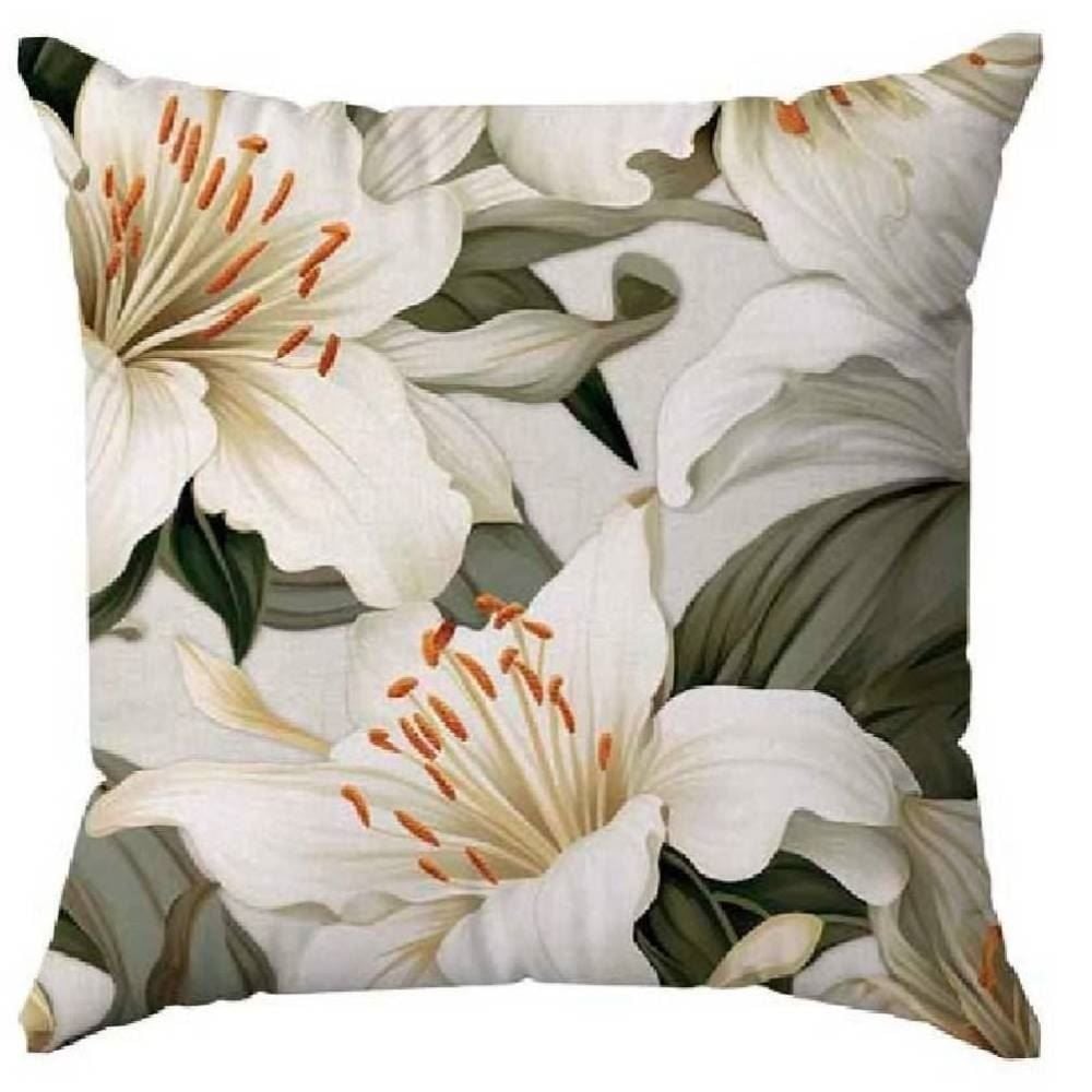 Capa de Almofada Veludo 43X43 cm Estampada Havan Casa - Lírio