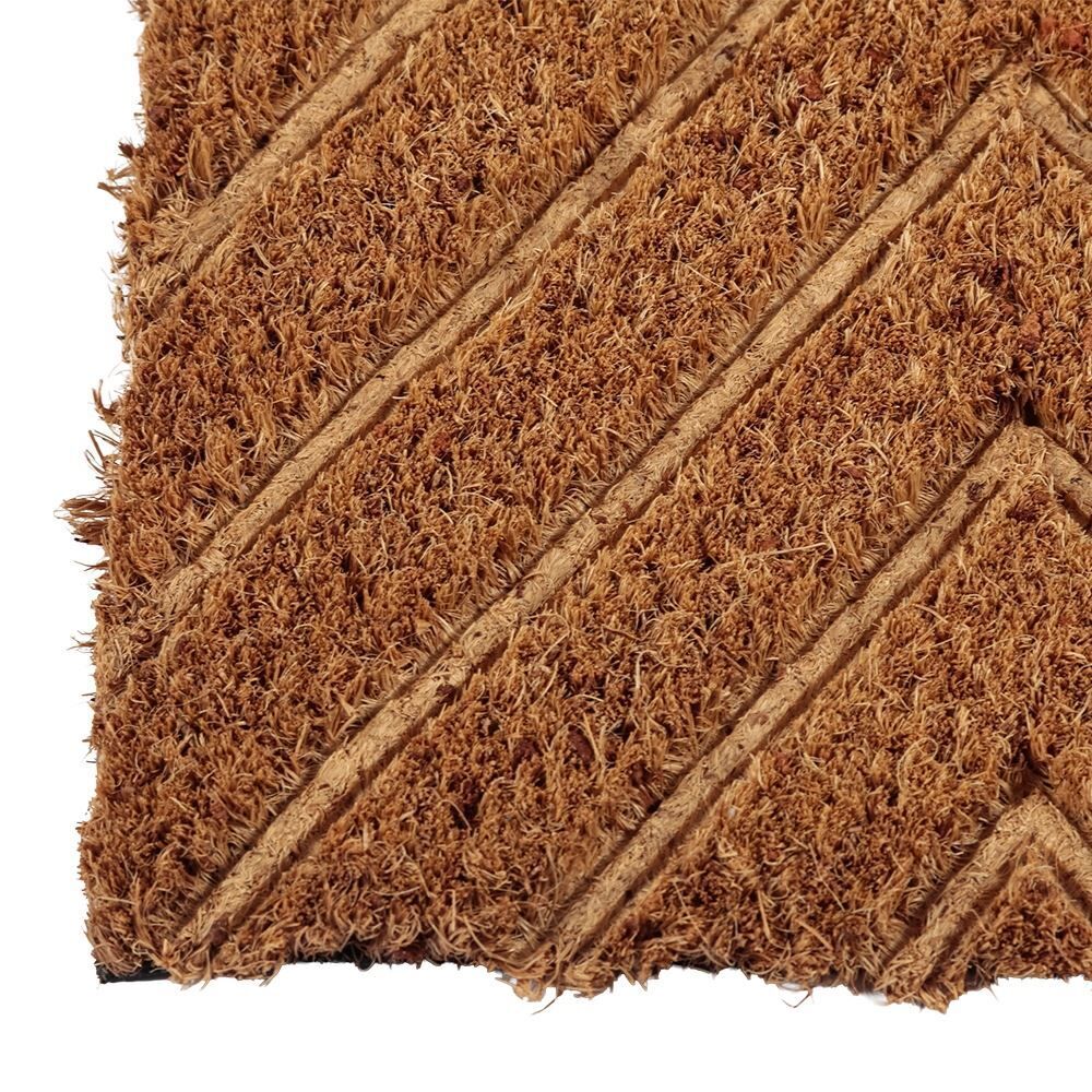 Capacho Fibra de Coco 33X60cm Mumbai Relevo Havan Casa - Chevron Em2601