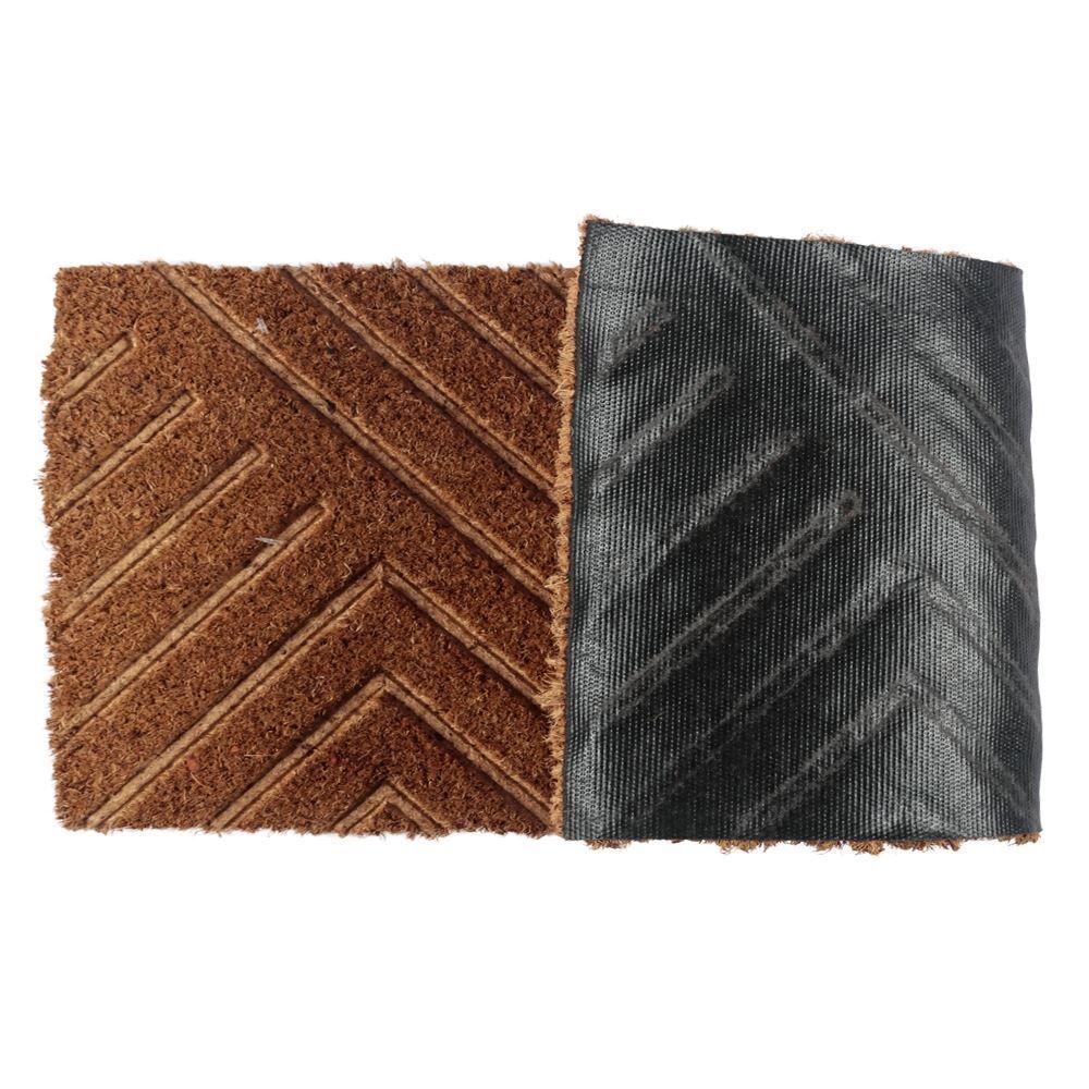 Capacho Fibra de Coco 33X60cm Mumbai Relevo Havan Casa - Chevron Em2601