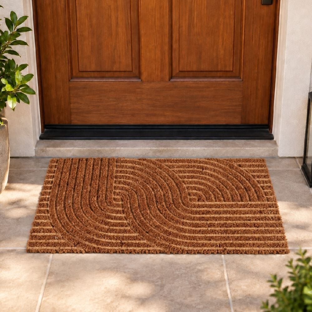 Capacho Fibra de Coco 33X60cm Mumbai Relevo Havan Casa - Geométrico Em2602