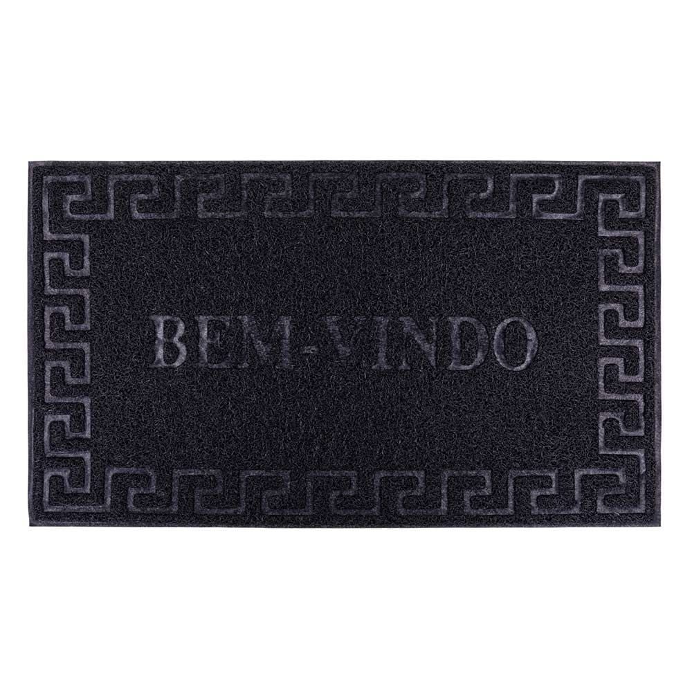 Capacho Vinil 40X60cm Bem Vindo Solecasa - Preto