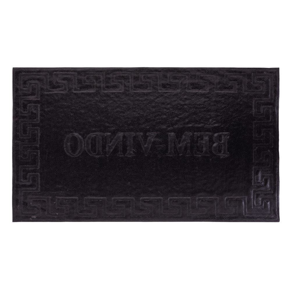 Capacho Vinil 40X60cm Bem Vindo Solecasa - Preto