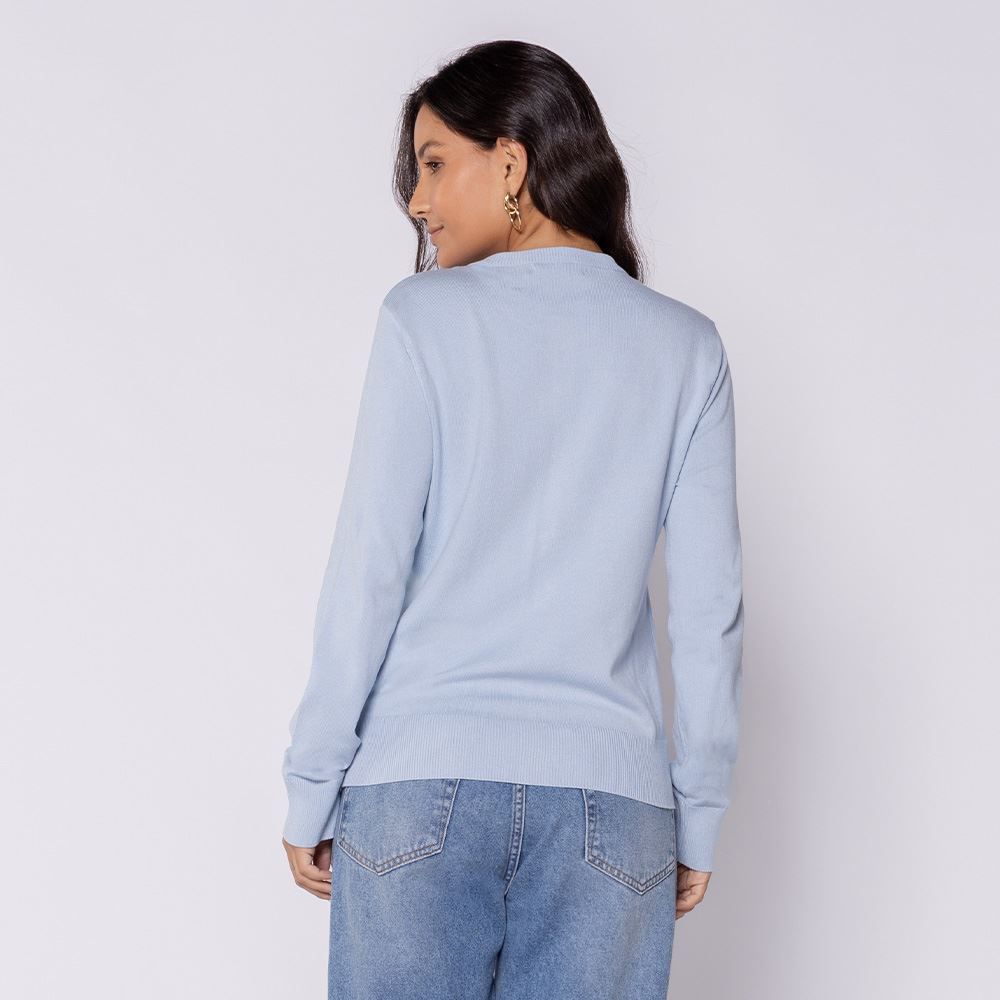 Cardigan Feminino De Tricot Decote Redondo Patricia Foster