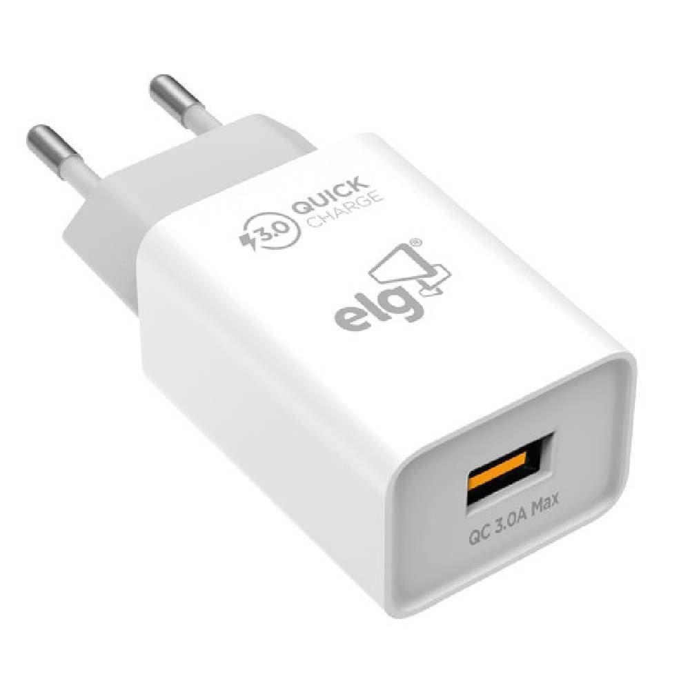Carregador De Parede Com 1 Saída Usb 3.0A Elg