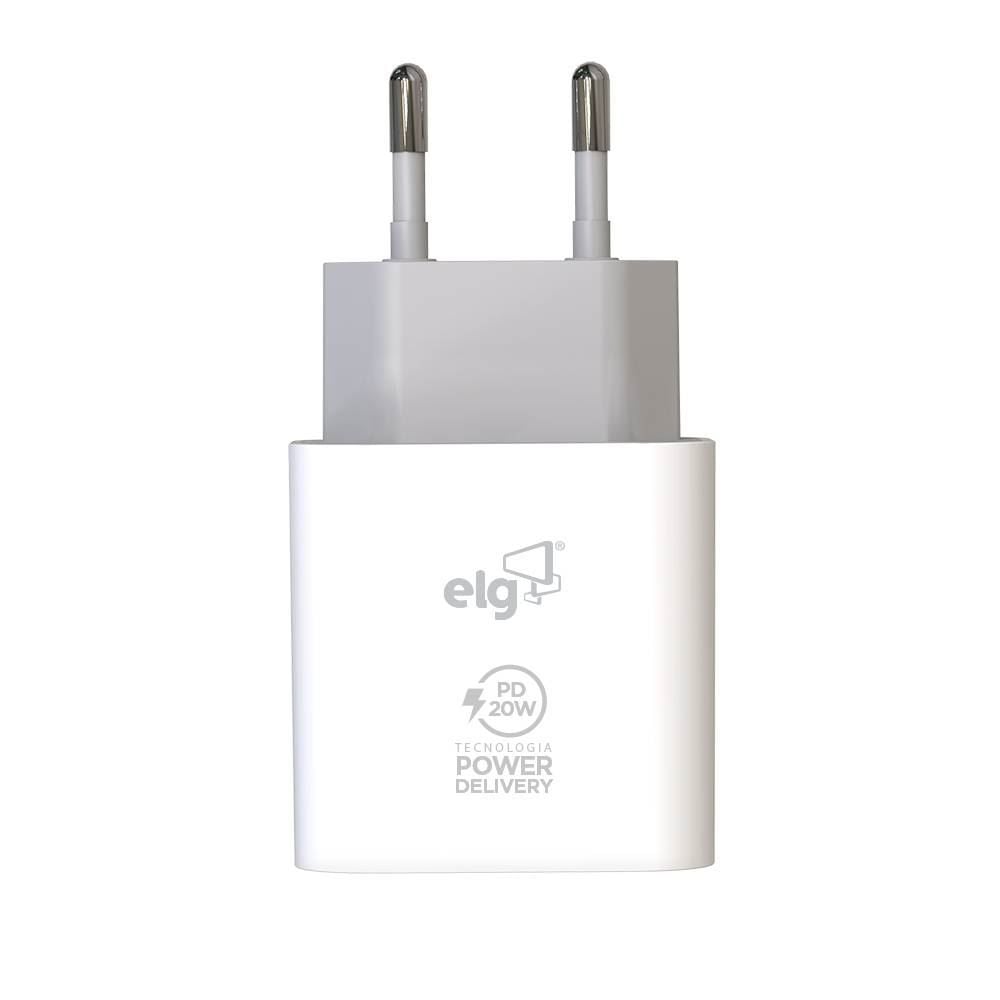 Carregador De Parede Elg 3A Power Delivery Tipo C 20W Wcpd - Bivolt