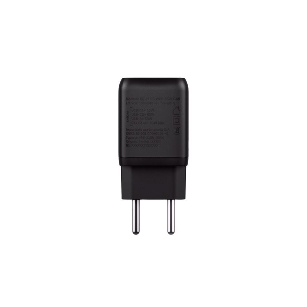 Fonte Carregadora Usb Intelbras Ec 21 Power 65W Gan