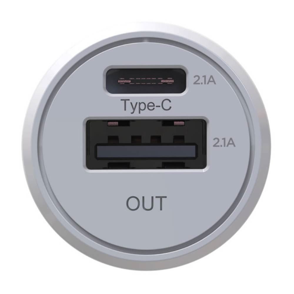 Carregador Veicular Com 2 Portas 2.1A Tipo C E Usb-A Elg