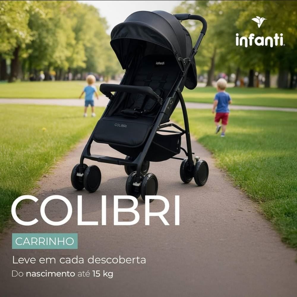 Carrinho de Bebê Colibri Infanti - Preto