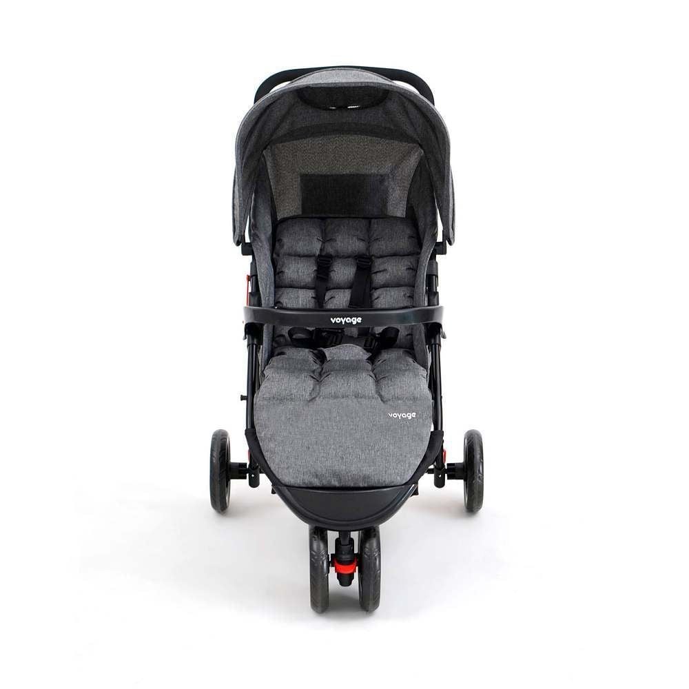 Carrinho De Bebê Delta 3 Rodas Voyage - Cinza Mescla
