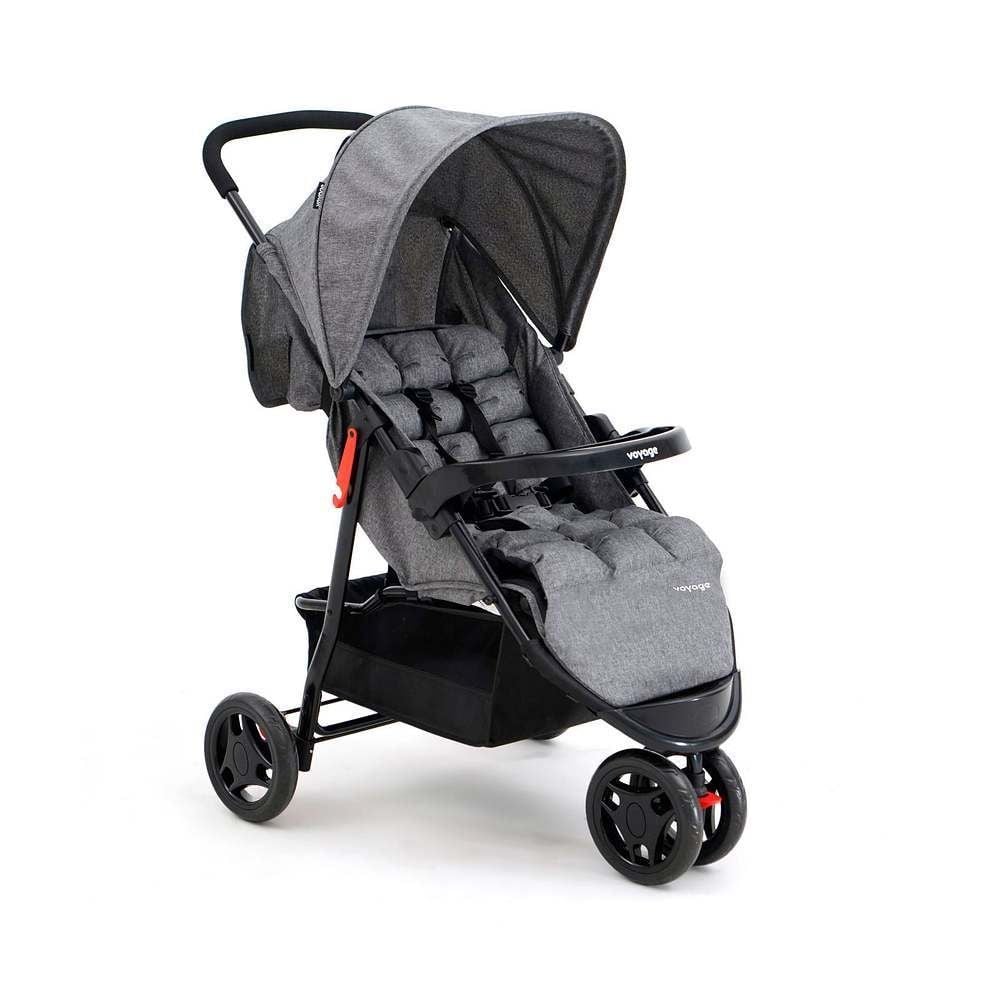 Carrinho De Bebê Delta 3 Rodas Voyage - Cinza Mescla