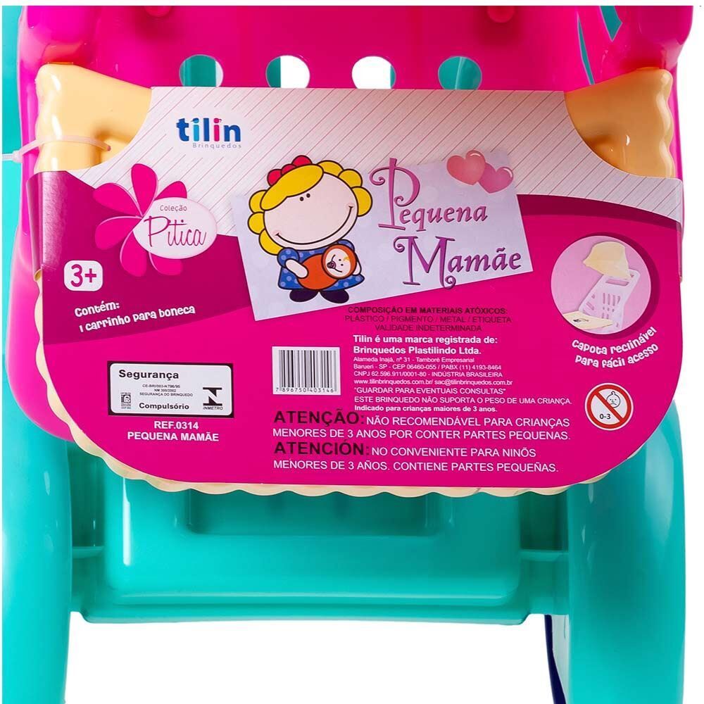 Carrinho de Boneca Tilin Brinquedos - Rosa