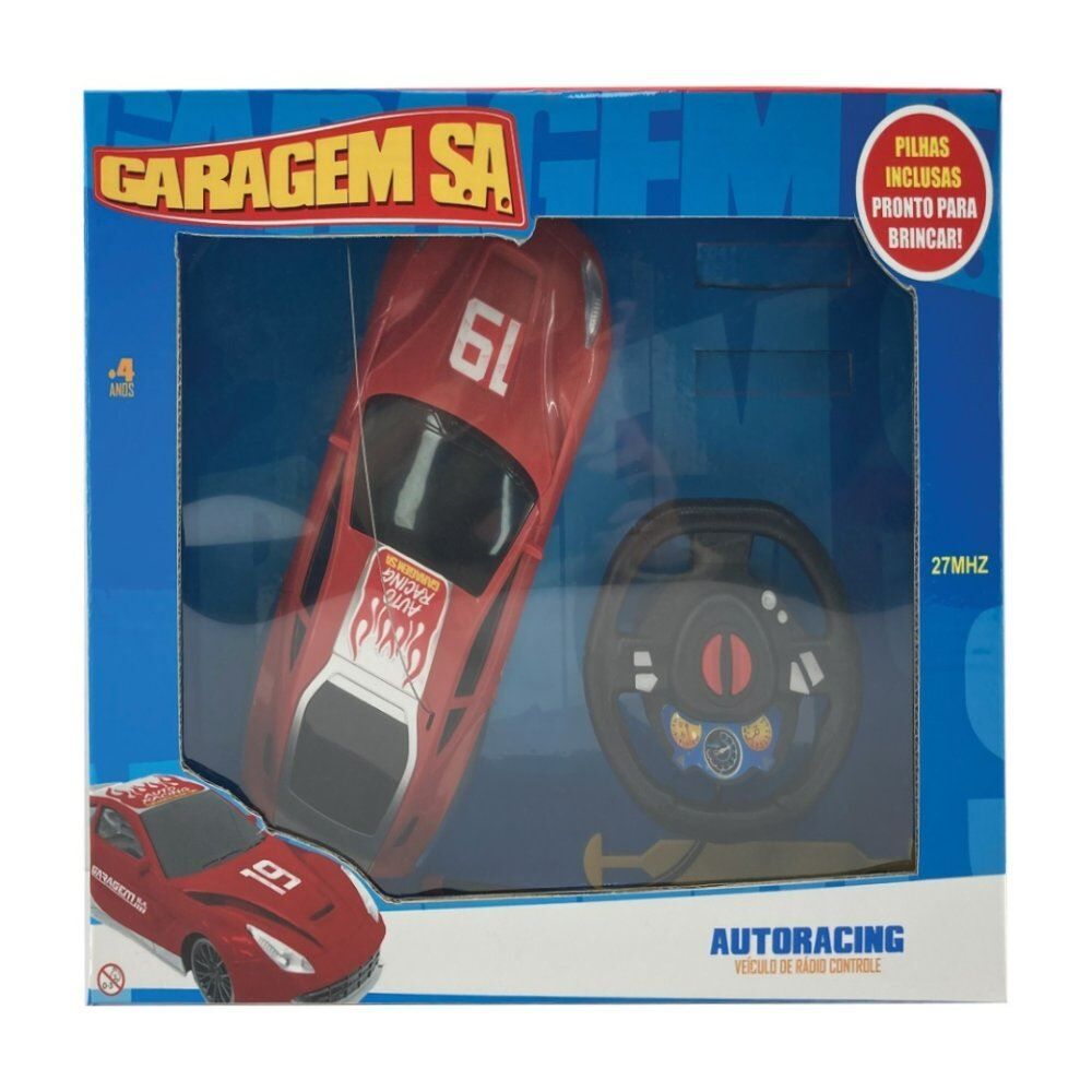 Carrinho de Controle Remoto Garagem Sa 3 Funções Auto Racing Candide