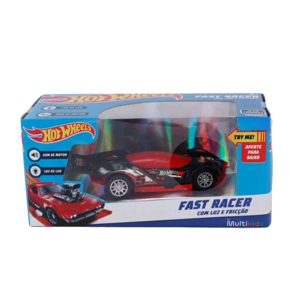 Carrinho de Fricção 13Cm com Luz e Som Hot Wheels Multikids - Sortido