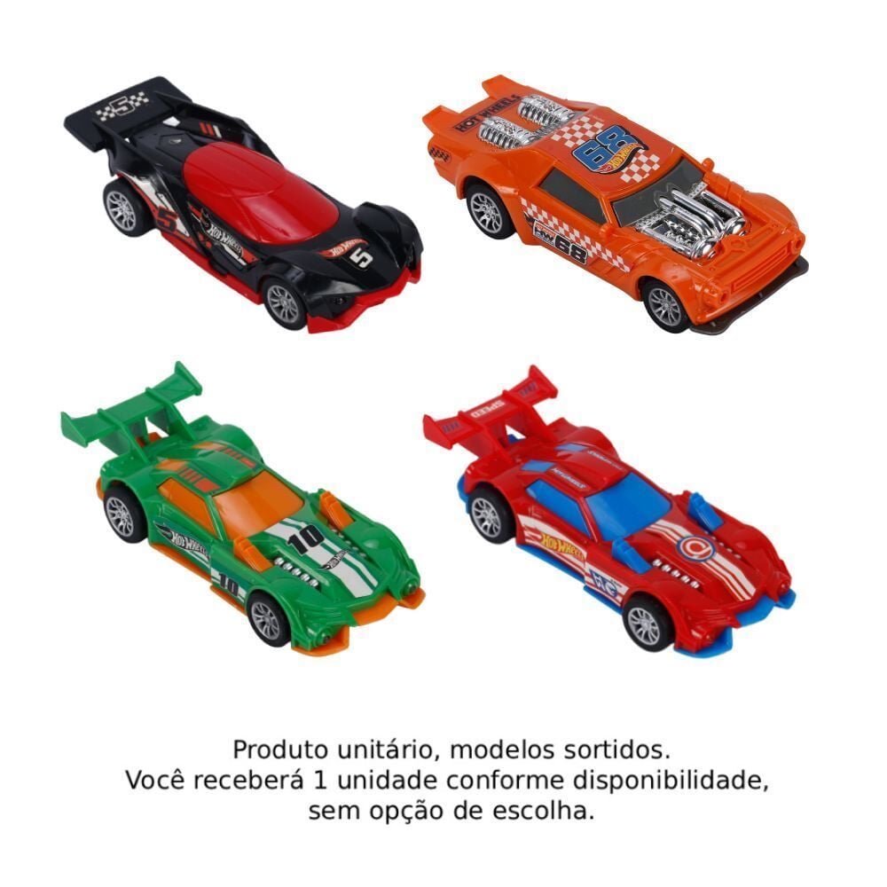 Carrinho de Fricção 13Cm com Luz e Som Hot Wheels Multikids - Sortido