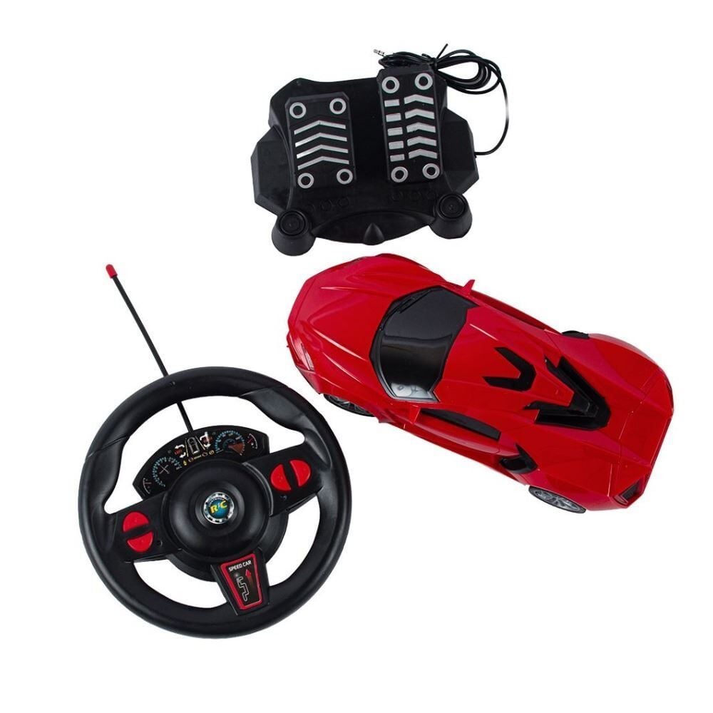Carro Esportivo com Controle Remoto e Pedal Havan Toys - Vermelho
