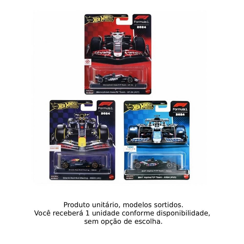 Carro Miniatura Fórmula 1 Hot Wheels Mattel - Sortido