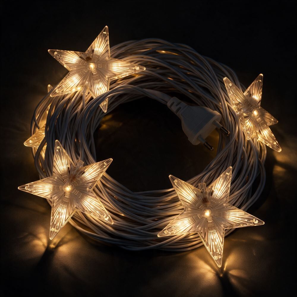 Cascata Luminosa 155 Leds de Estrelas 5M 3000K Dinatale - Bivolt