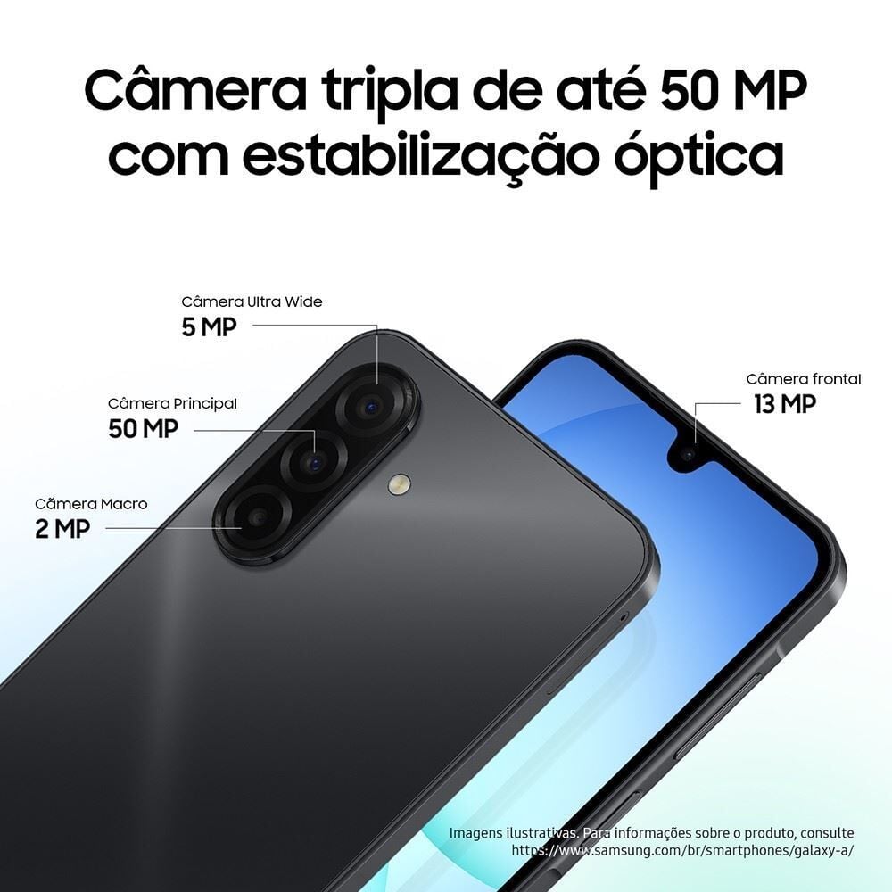 Celular Samsung Galaxy A17 128Gb 4Gb Ram 50Mp Tela 6.7" Ip54 - Preto
