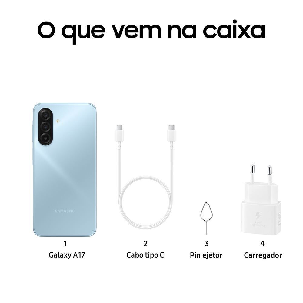 Celular Samsung Galaxy A17 128Gb 4Gb Ram 50Mp Tela 6.7" Ip54 - Preto