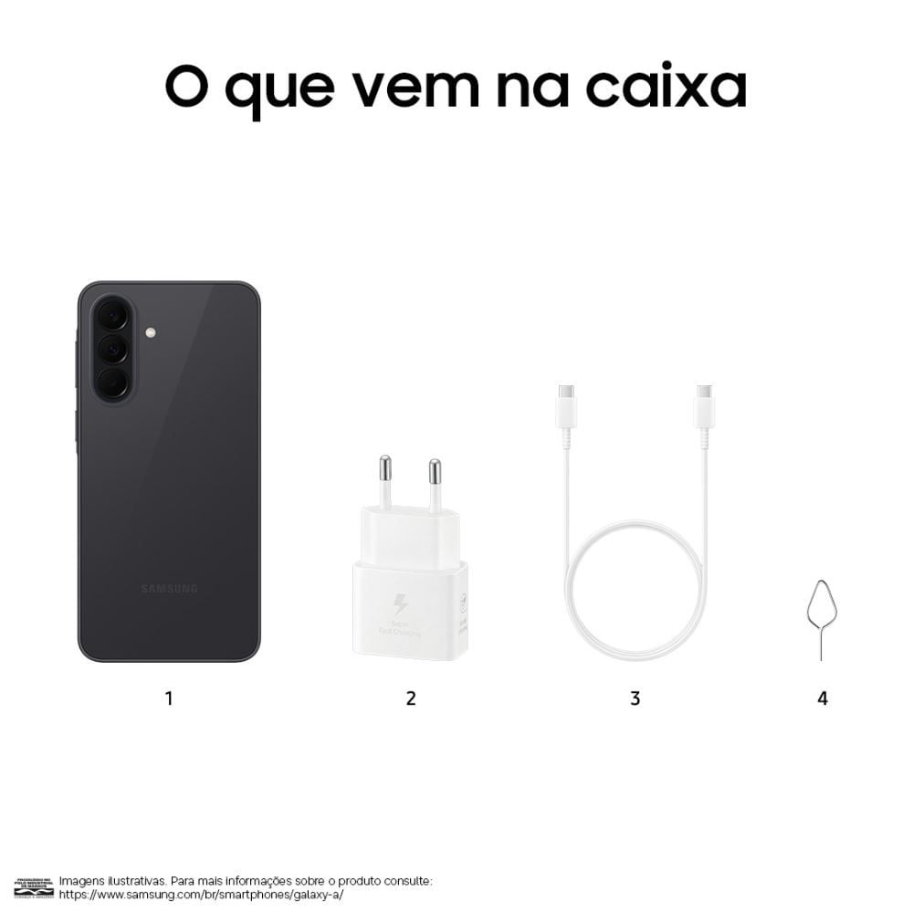 Celular Samsung Galaxy A37 5G 128Gb 6Gb Ram Câmera 50Mp Recursos Ai - PRETO