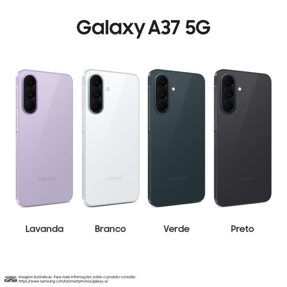 Celular Samsung Galaxy A37 5G 256Gb 8Gb Ram Câmera 50Mp Recursos Ai - Preto
