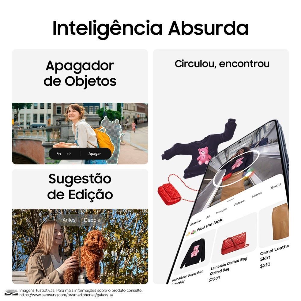 Celular Samsung Galaxy A37 5G 256Gb 8Gb Ram Câmera 50Mp Recursos Ai - Branco