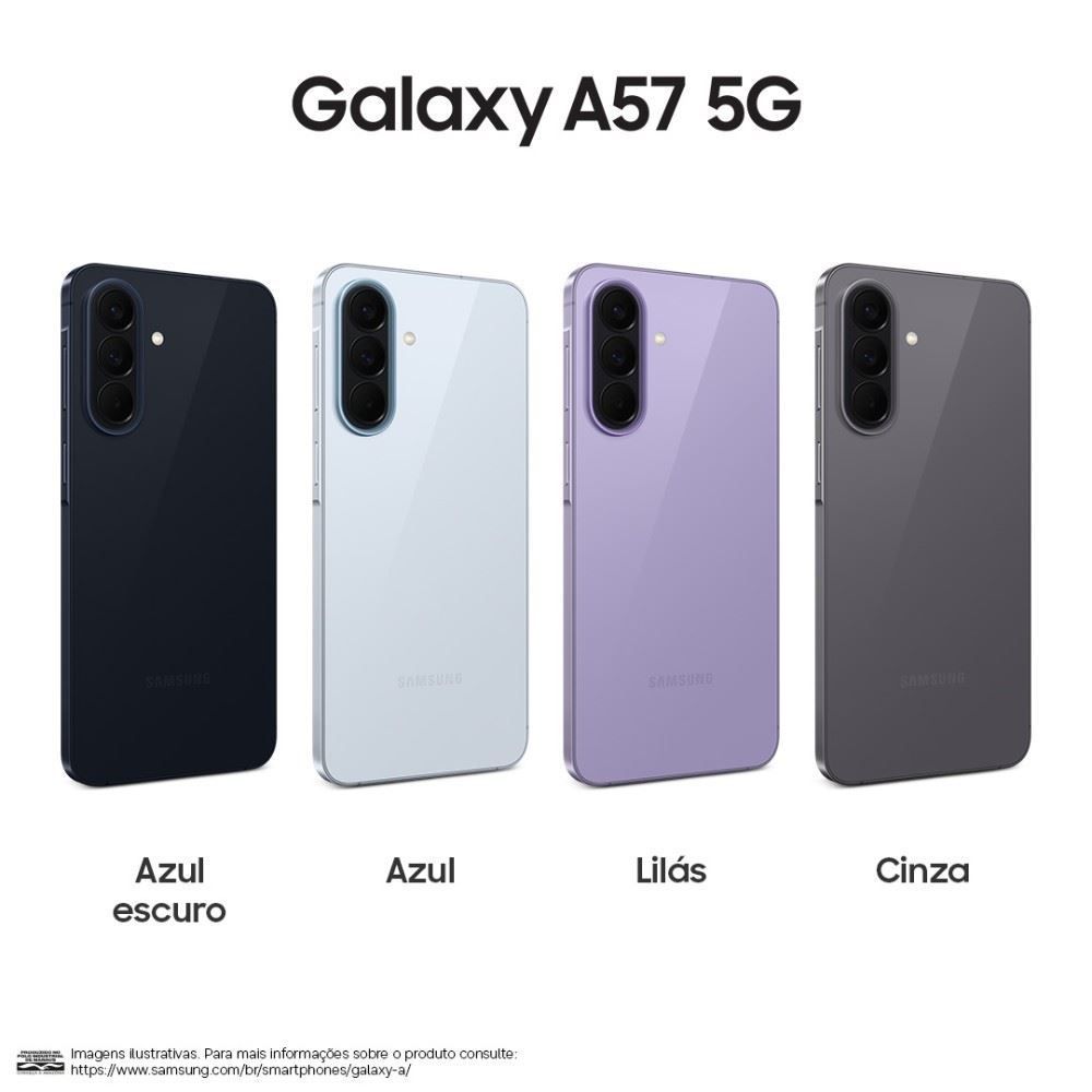 Celular Samsung Galaxy A57 5G 256Gb 8Gb Ram Recursos Ai Câmera 50Mp - Azul Escuro