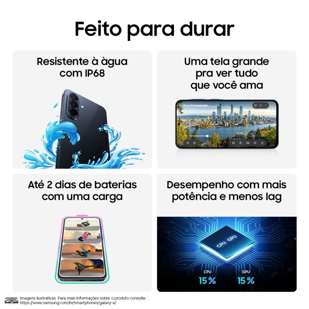 Celular Samsung Galaxy A57 5G 256Gb 8Gb Ram Recursos Ai Câmera 50Mp - Azul Escuro