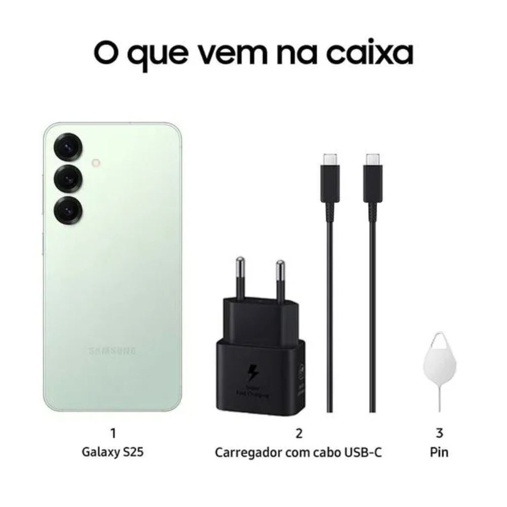 Celular Samsung Galaxy S25 5G 256Gb 12Gb Câmera Tripla - Verde