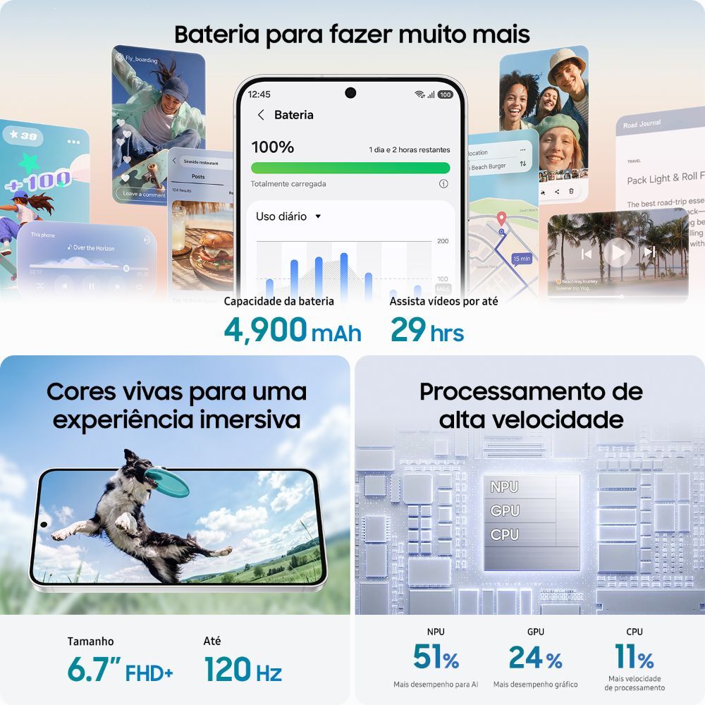Celular Samsung Galaxy S26 Fe 5G 128Gb 8Gb Câmera Tripla - VERDE PISTACHE
