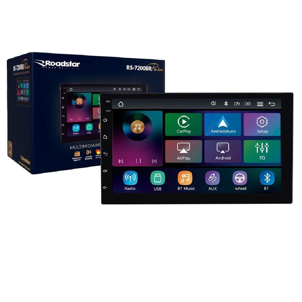 Central Multimídia Roadstar Pro Line Carplay Sem Fio Rs-7200Br