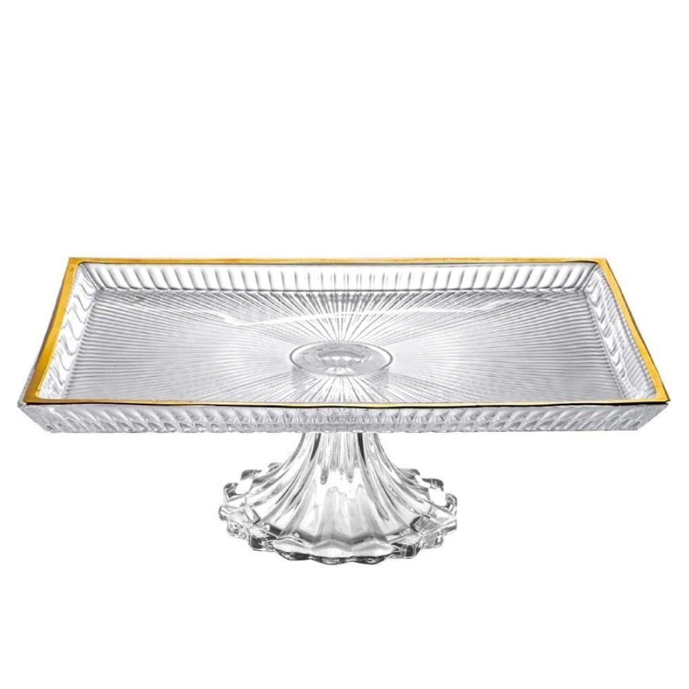Centro de Mesa Annelise com Filete Dourado Hauskraft - 28,5cm