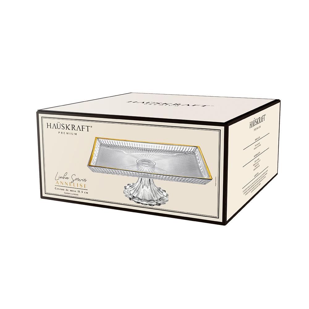 Centro de Mesa Annelise Dourado 28,5Cm - FILETE DOURADO