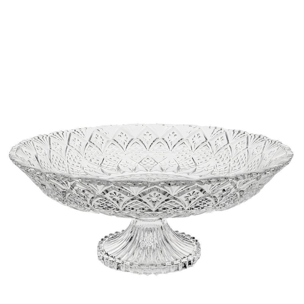 Centro de Mesa Clear com Pé Toffee 30Cm em Casa Tem Glass - Inga