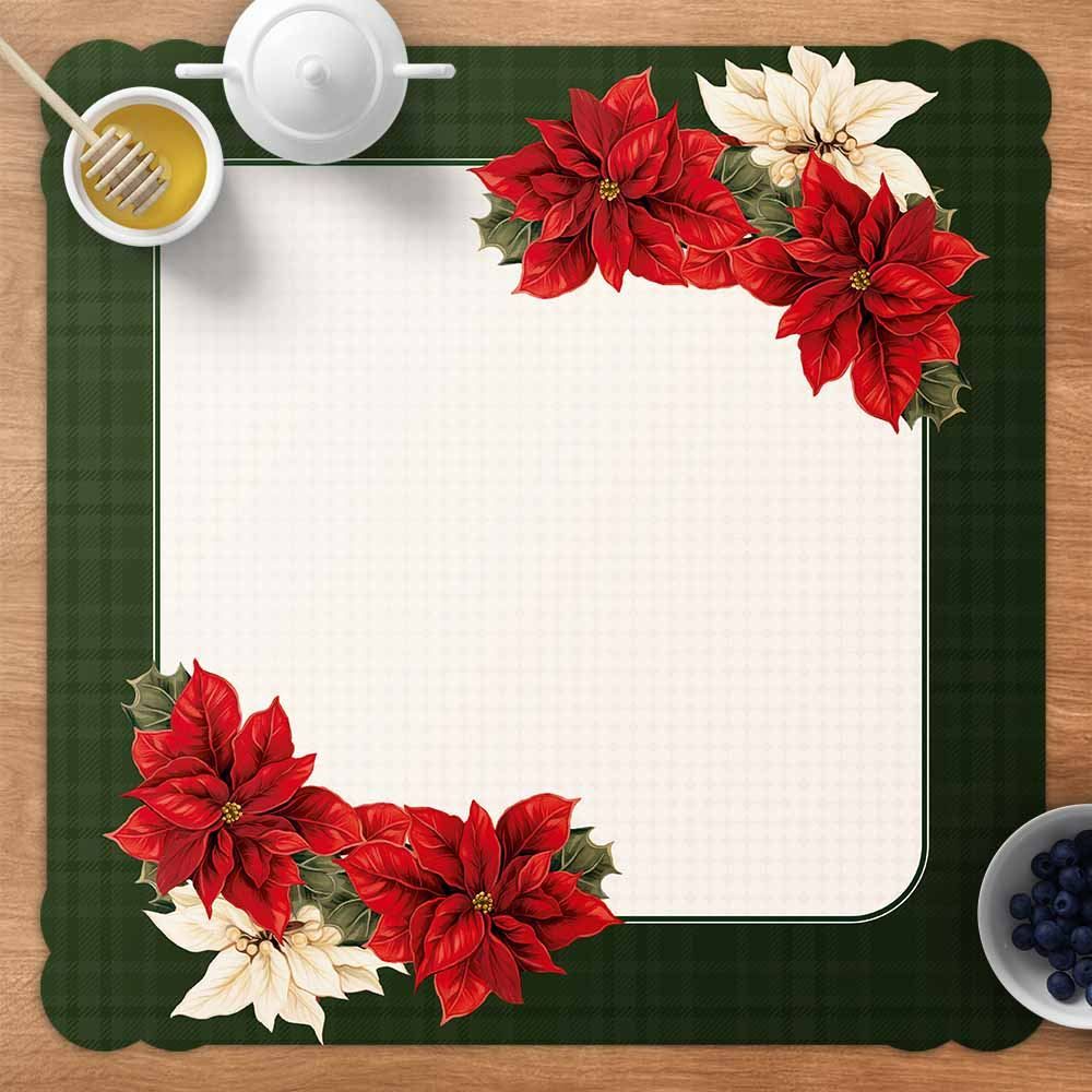 Centro De Mesa Natal Encantando 70X70 Cm Havan Casa - FLORES VERDE