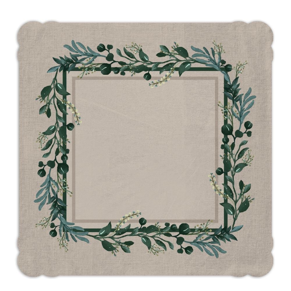 Centro De Mesa Viena 65X65 Cm Havan Casa - Ervas Verdes