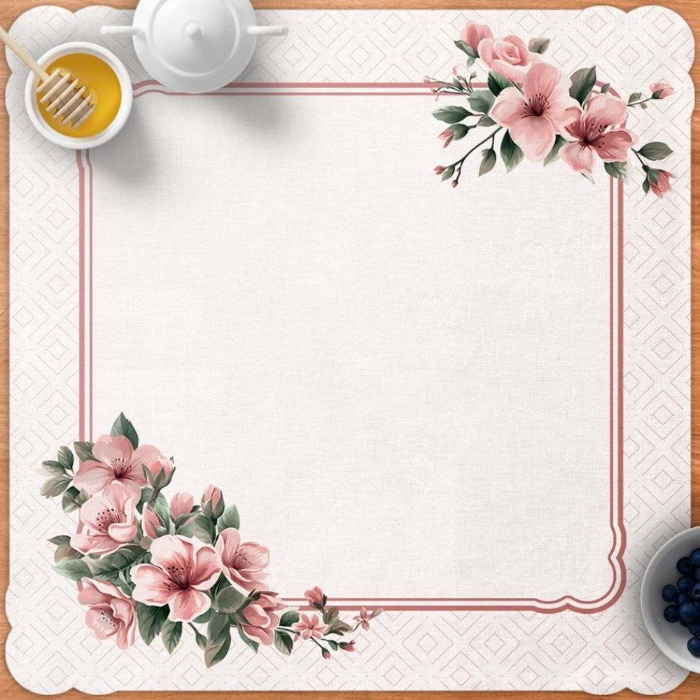 Centro de Mesa Viena 65Cm X 65Cm Havan Casa - Floral Rosa