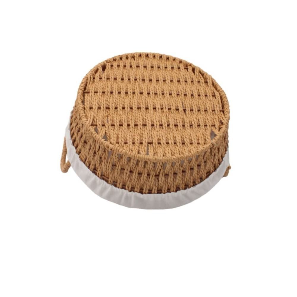 Cesta De Pão Redonda Com Alça Havan Casa 20Cm - Tecido Natural