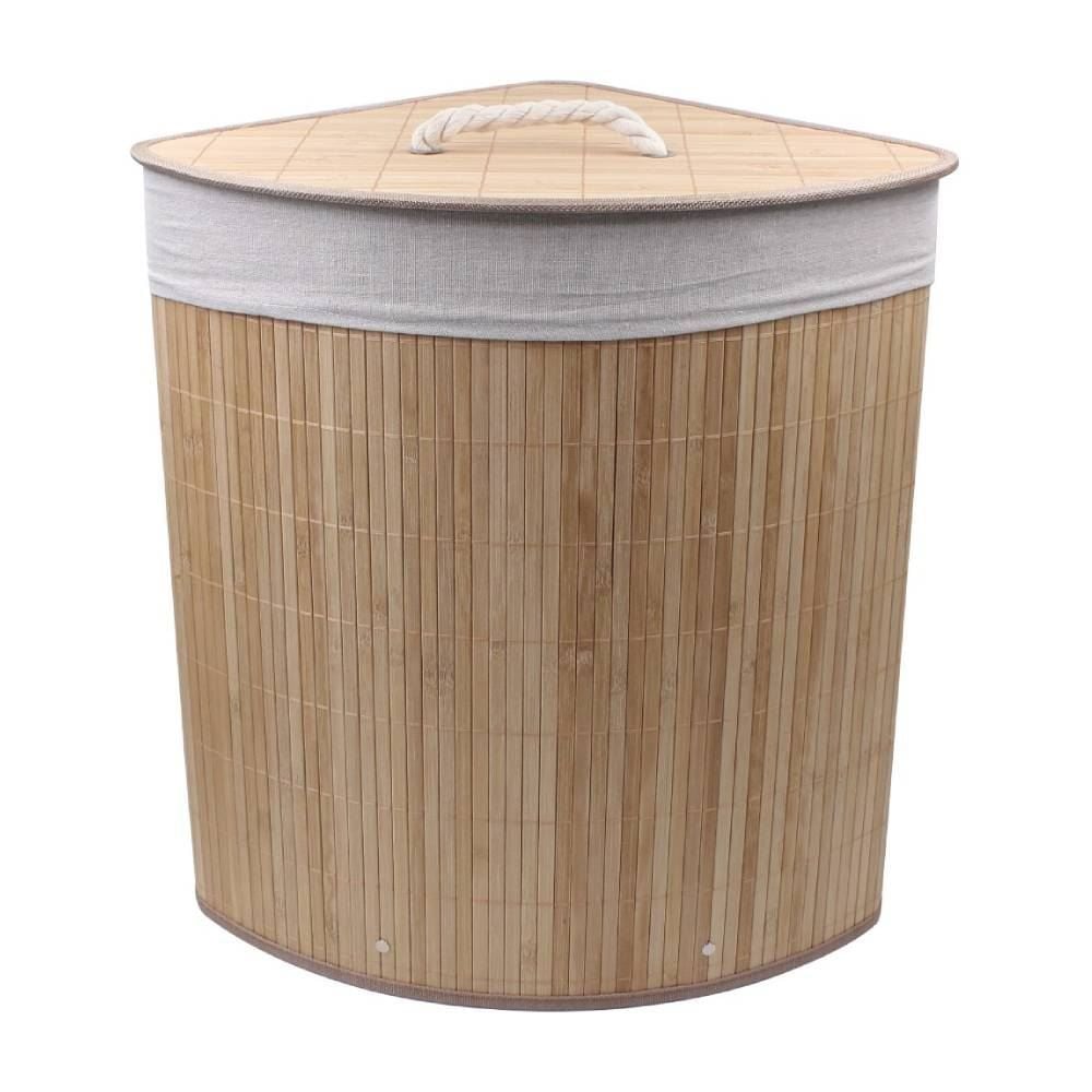 Cesto de Canto para Roupas Dobrável Havan Casa 40 Litros - Bambu