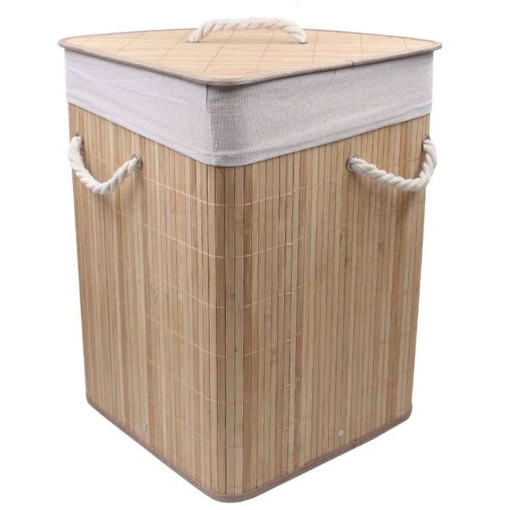 Cesto de Canto para Roupas Dobrável Havan Casa 40 Litros - Bambu