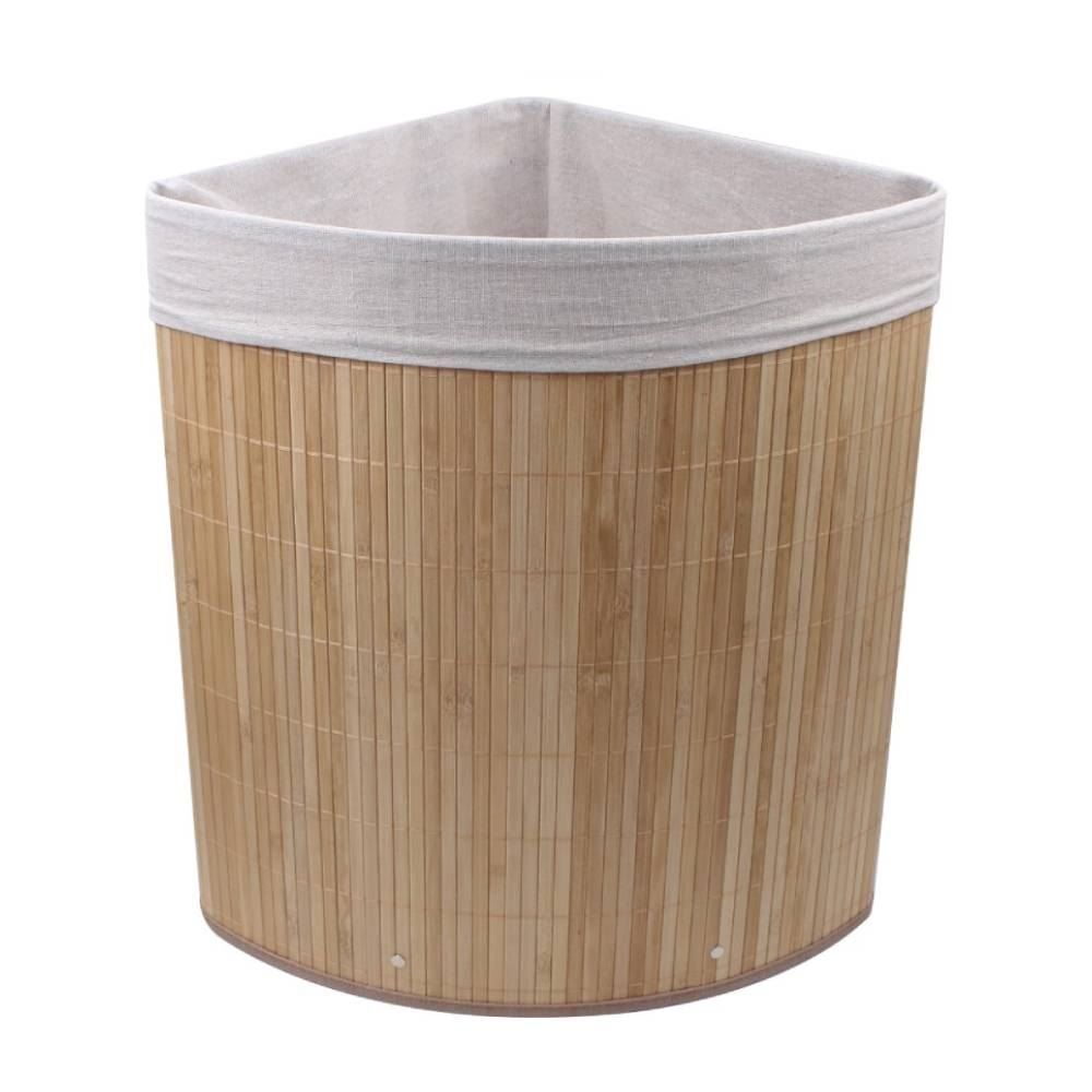 Cesto de Canto para Roupas Dobrável Havan Casa 40 Litros - Bambu