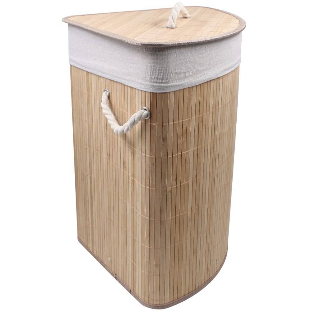 Cesto de Canto para Roupas Dobrável Havan Casa 40 Litros - Bambu