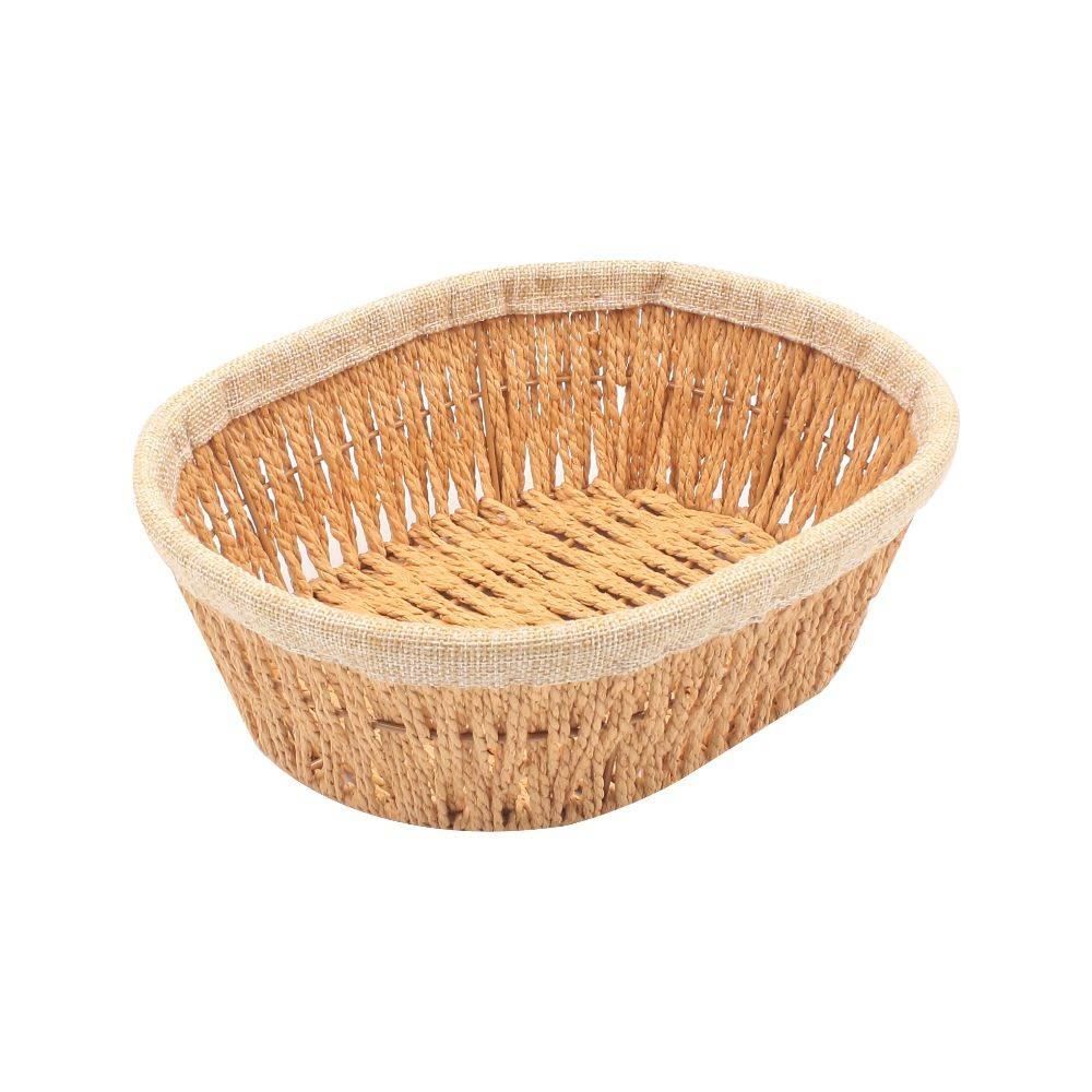 Cesto Oval Com Forro Tecido 25Cm Havan Casa - Natural
