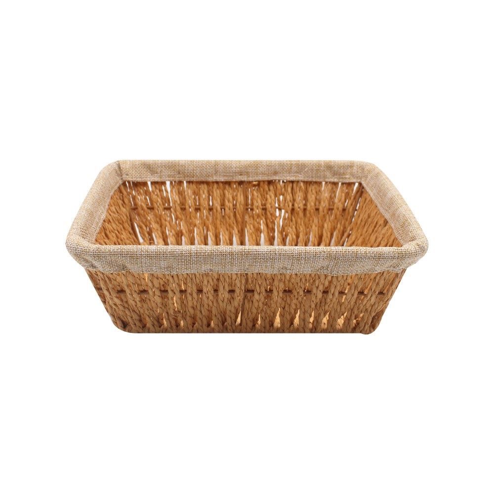 Cesto Retangular Com Forro De Tecido Havan Casa 24 Cm - Natural